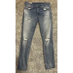 Polo Ralph Lauren Jeans Womens 28 Blue Distressed‎ Skinny Stretch Denim Jeans